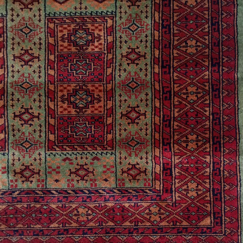 4×6 Feet Green Hand Knotted Dubba Carpet - Image 4