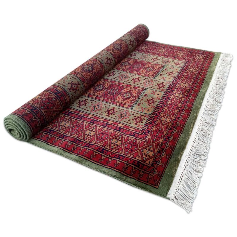 4×6 Feet Green Hand Knotted Dubba Carpet - Image 5