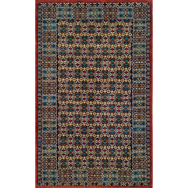 Hand Knotted Wool Carpet Copper 2.5x4 Feet