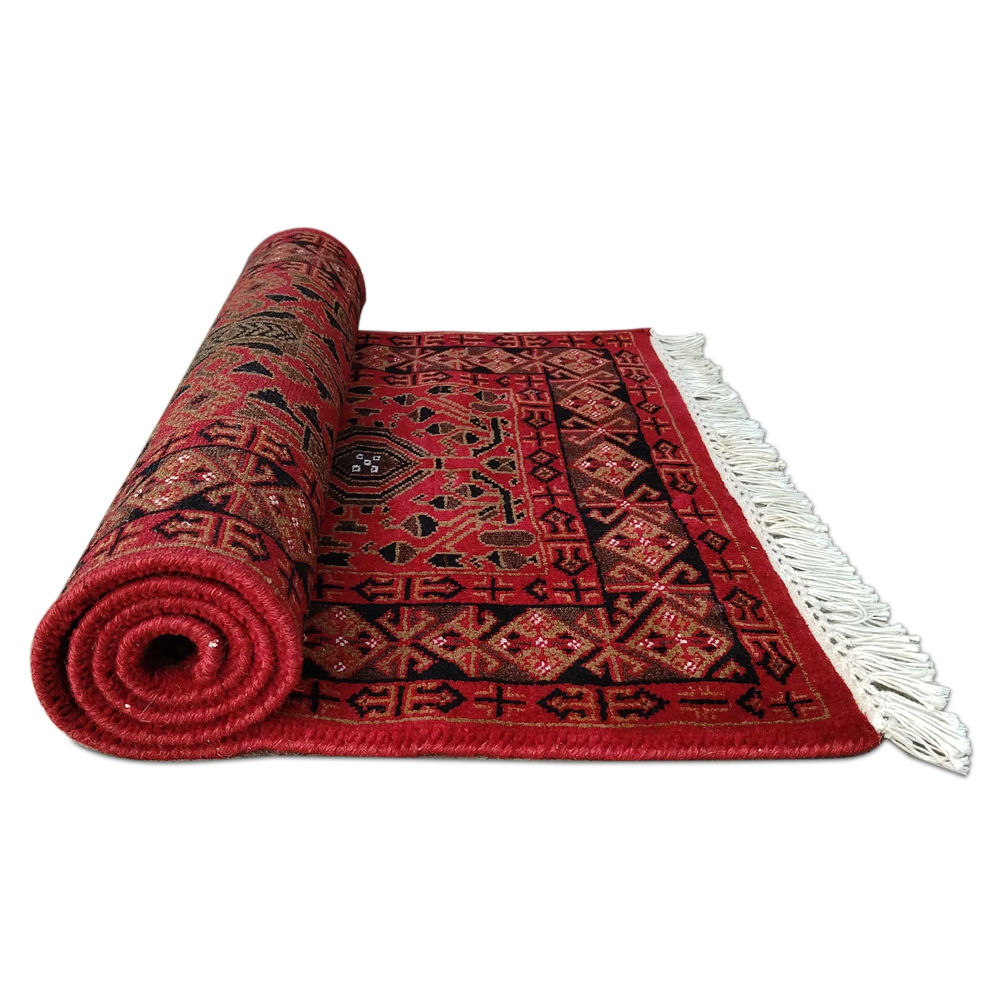 2.5x4 Feet Red Hand Knotted Wool Carpet Kenkda - Image 4