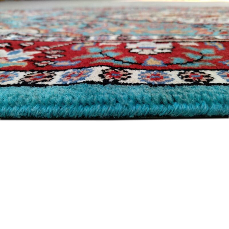 2.5x5 Ft Handmade Turquoise Persian Wool Carpet - Image 4