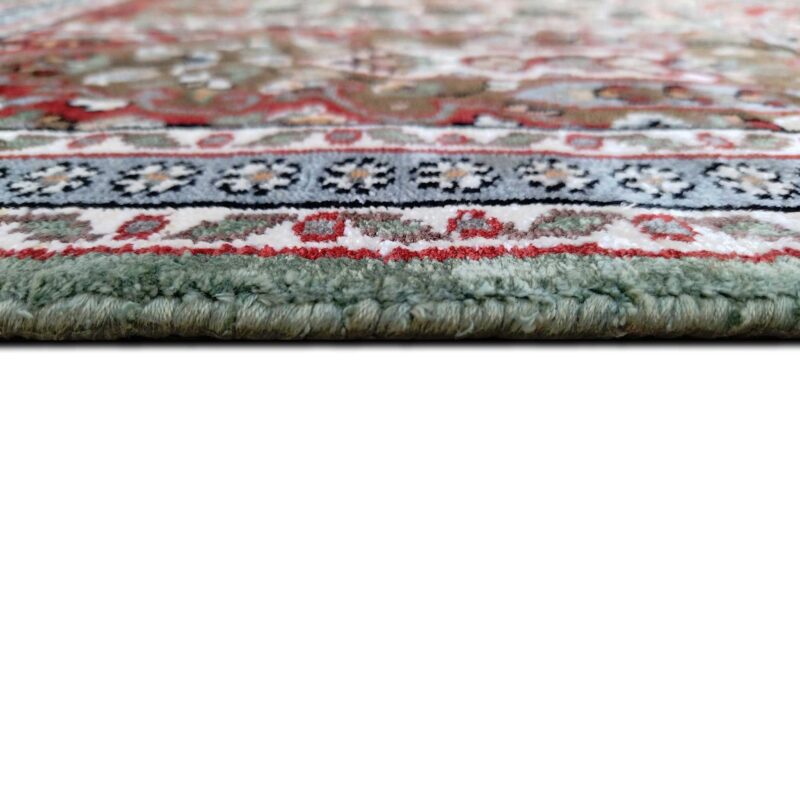 2x3 Feet Handmade Hamadan Silk Carpet Green - Image 7