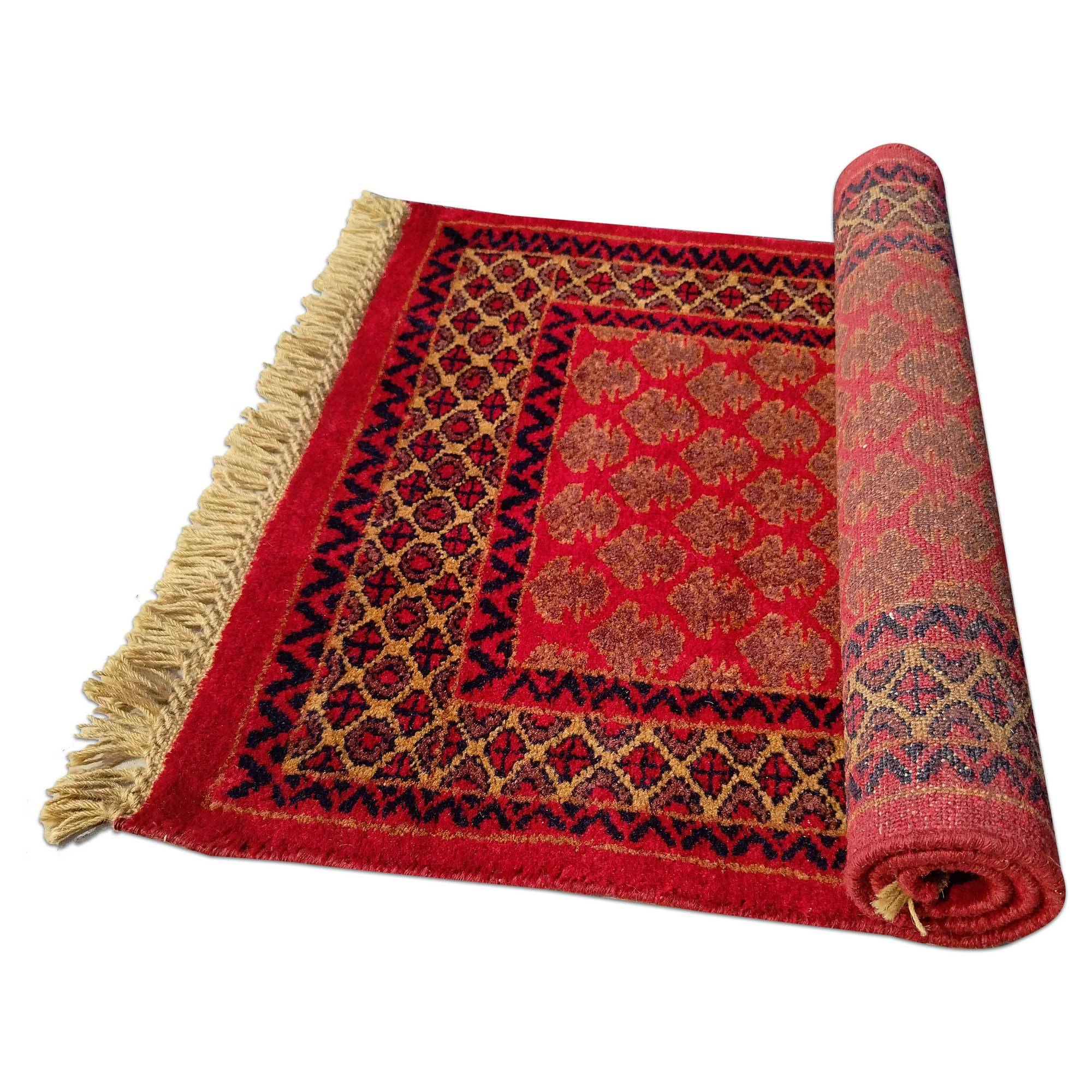 2x3 Feet Hand Knotted Red Wool Carpet Lichi - Image 5
