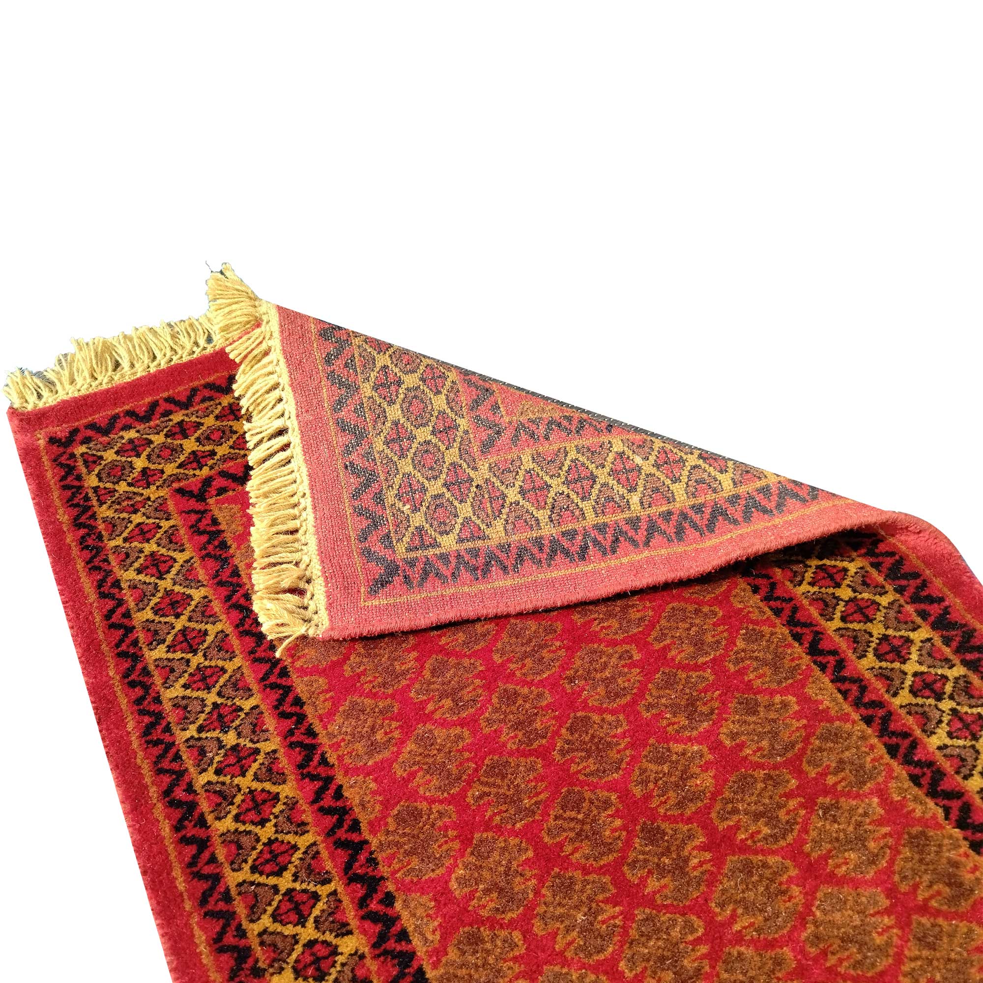 2x3 Feet Hand Knotted Red Wool Carpet Lichi - Image 4