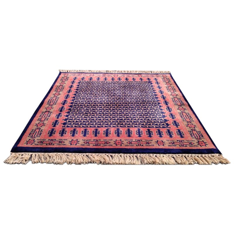 3x3 Feet Hand Knotted Black Wool Carpet - Image 3