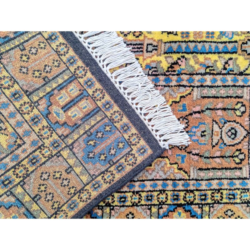3x5 Feet Hand Knotted Black Wool Carpet Hamadan - Image 5