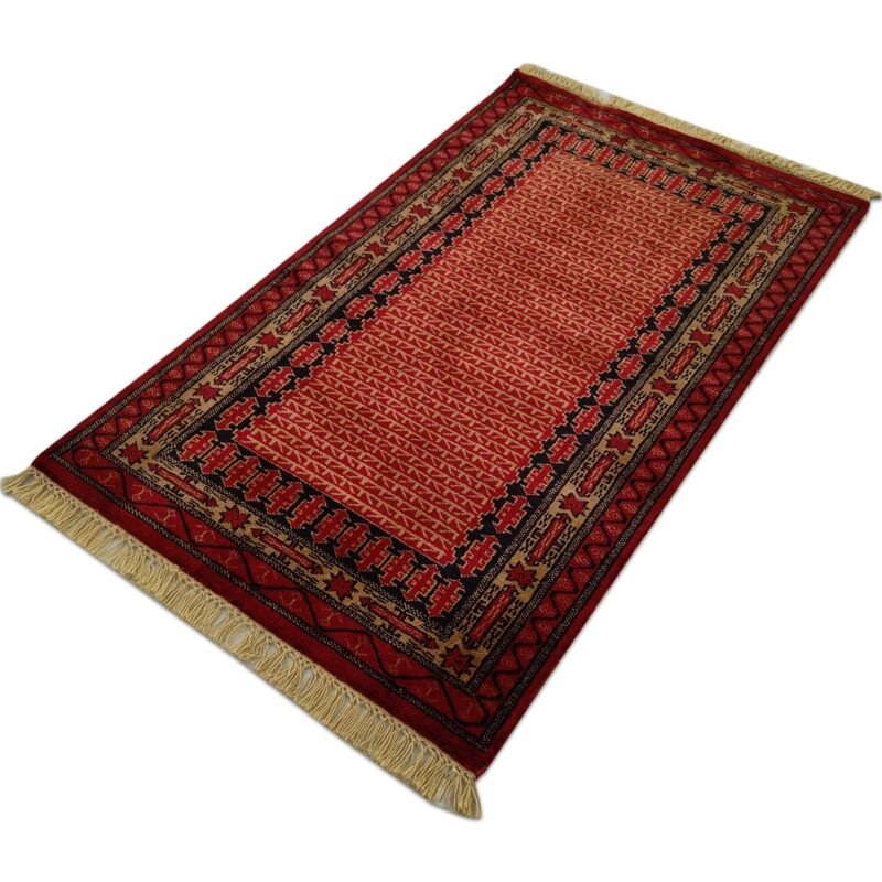 3x5 feet Hand Knotted Tribal Wool Carpet Red - Image 5