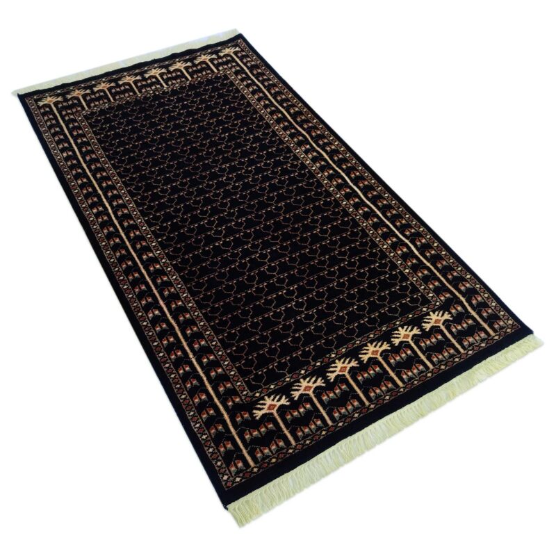 3x5 Feet Handmade Black Wool Carpet Parda - Image 2