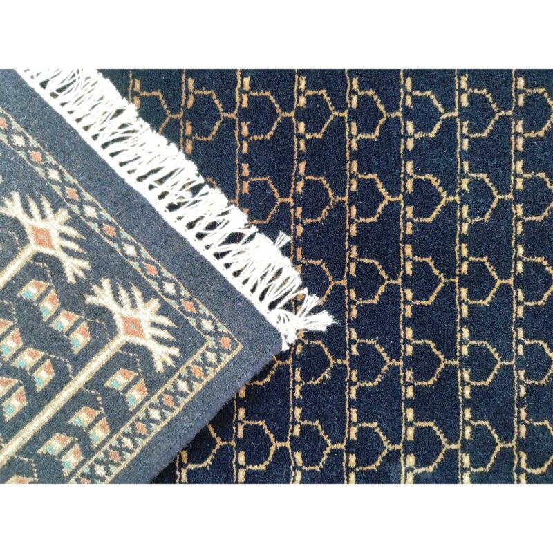 3x5 Feet Handmade Black Wool Carpet Parda - Image 4