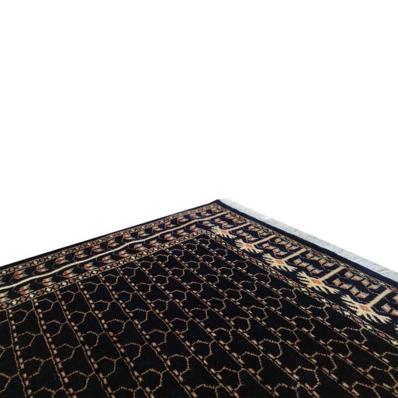 3x5 Feet Handmade Black Wool Carpet Parda - Image 5