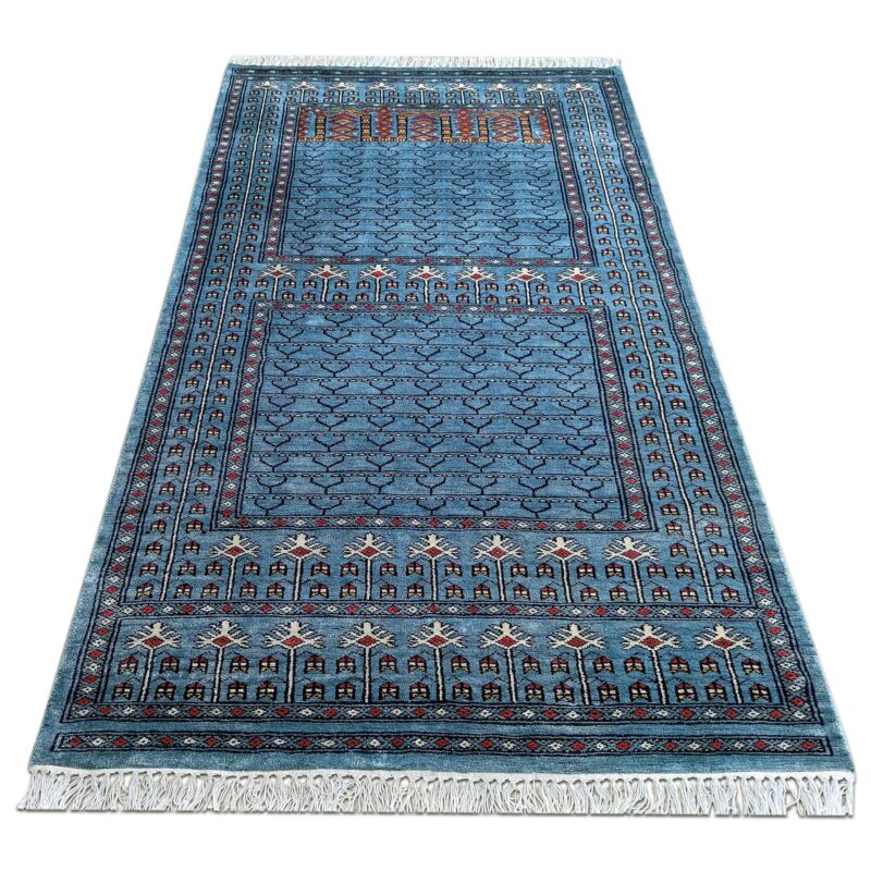 Hand Knotted Art Silk Carpet Royal Gray 3x5 feet Traditional Parda - Image 2