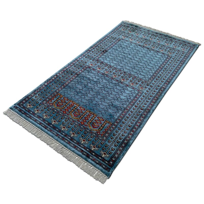 Hand Knotted Art Silk Carpet Royal Gray 3x5 feet Traditional Parda - Image 3