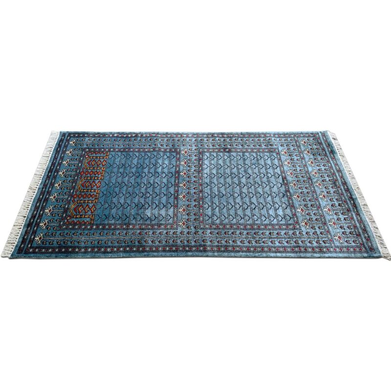 Hand Knotted Art Silk Carpet Royal Gray 3x5 feet Traditional Parda - Image 4