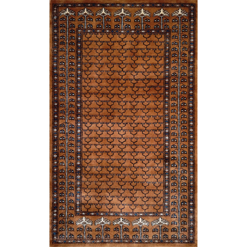 3x5 Feet Handmade Parda Wool Carpet Copper