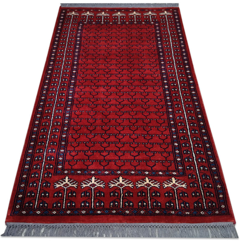 3x5 Feet Handmade Parda Wool Carpet Red - Image 2