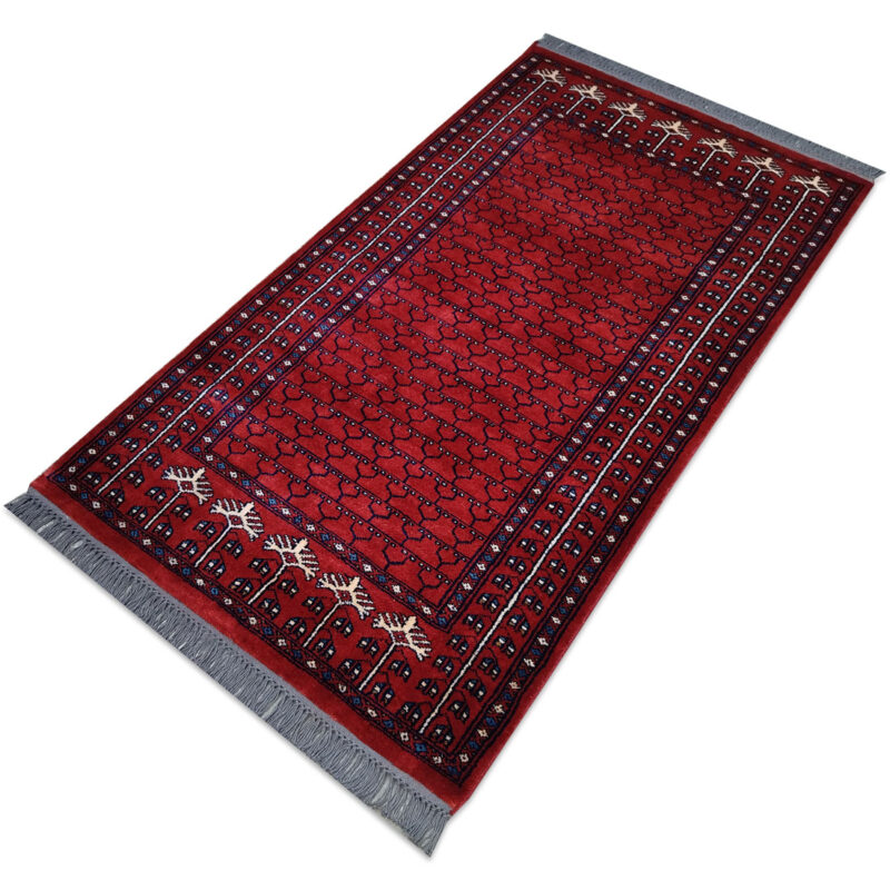 3x5 Feet Handmade Parda Wool Carpet Red - Image 3