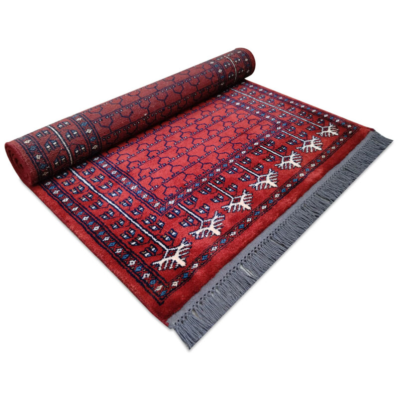3x5 Feet Handmade Parda Wool Carpet Red - Image 6