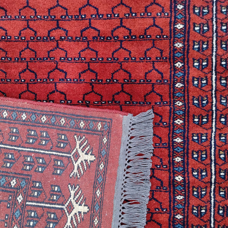 3x5 Feet Handmade Parda Wool Carpet Red - Image 5