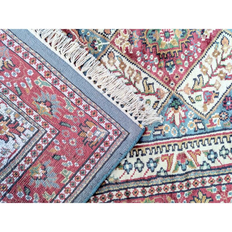 3x5 Feet Hand Knotted Art Silk Carpet (Blue) - Image 3