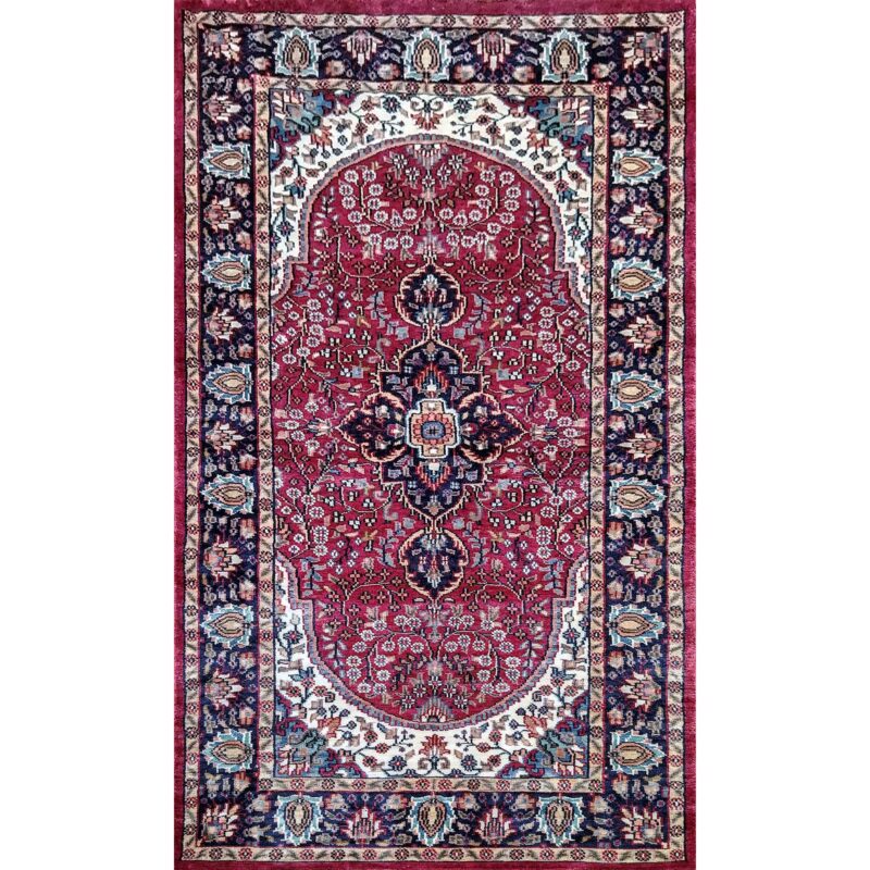 3x5 ft Maroon Hand Knotted Art Silk Carpet