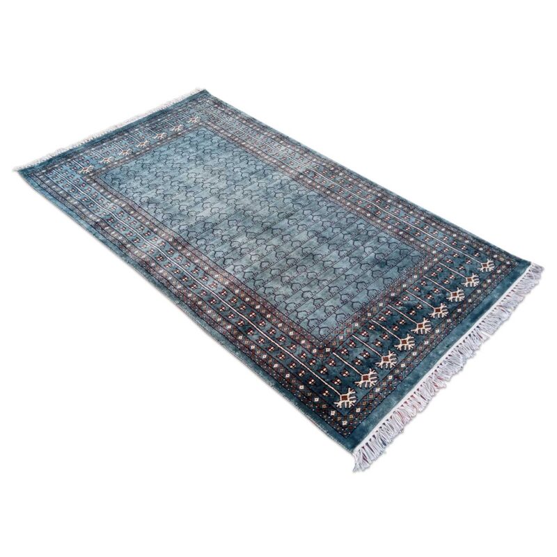 3×5 Feet Royal Grey Hand Knotted Parda Carpet - Image 2