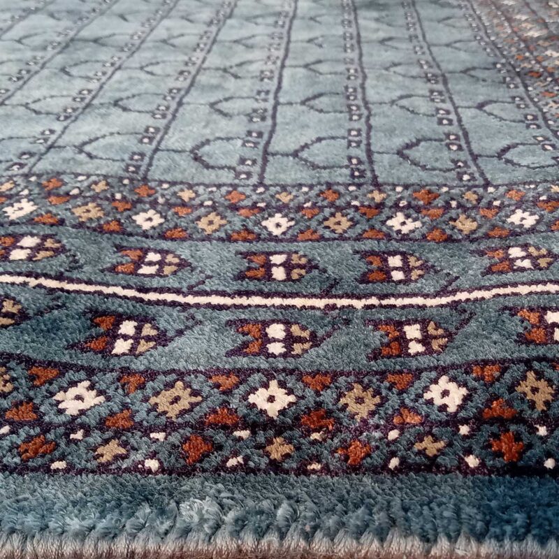 3×5 Feet Royal Grey Hand Knotted Parda Carpet - Image 4