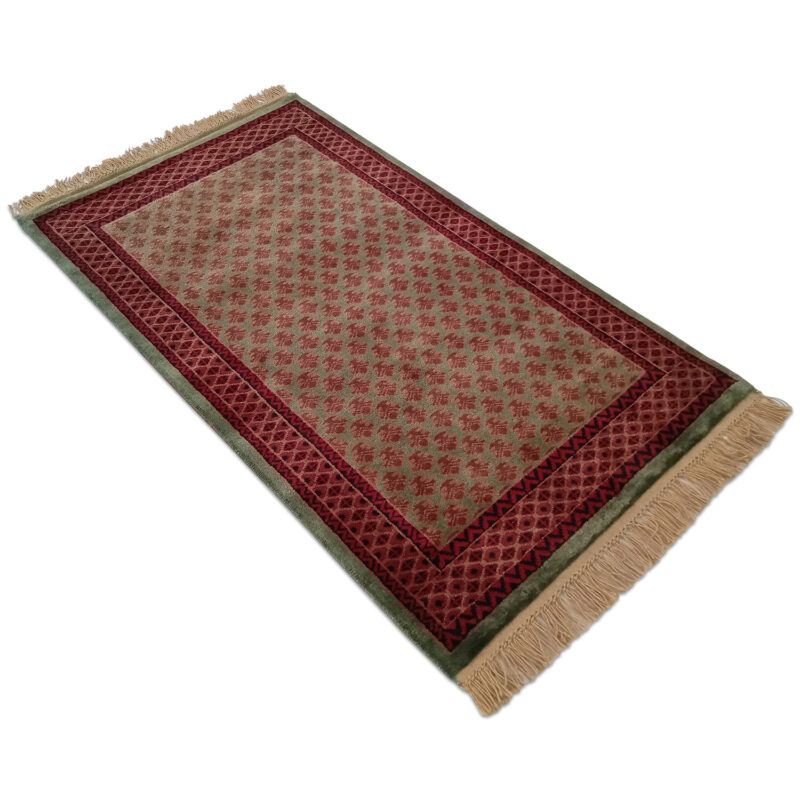 3×5 Feet Green Hand Knotted Lichi Wool Carpet - Image 2