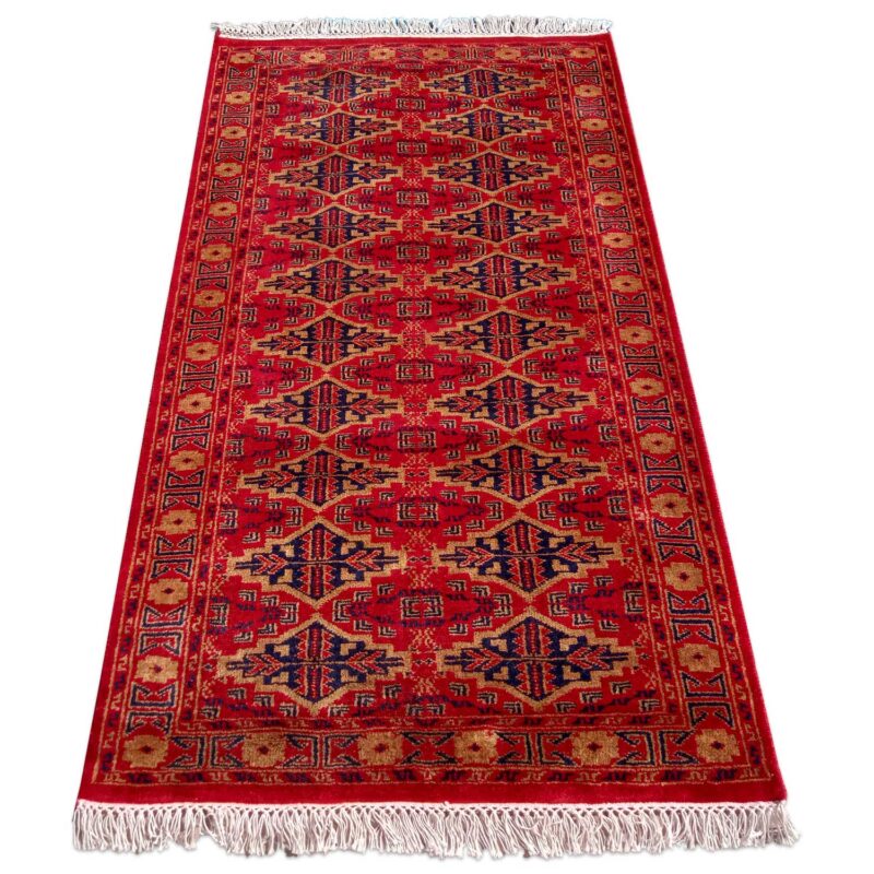 3×5 Feet Hand Knotted Bukhara Wool Carpet Red