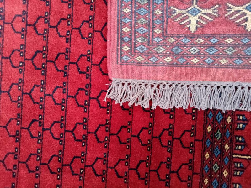 4ftx6ft Hand Knotted Wool Carpet Red Parda - Image 4