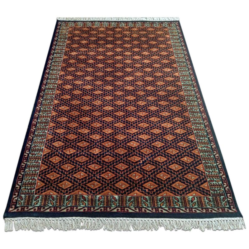 4x6 feet Black Hand Knotted Wool Carpet (Burfi) - Image 5