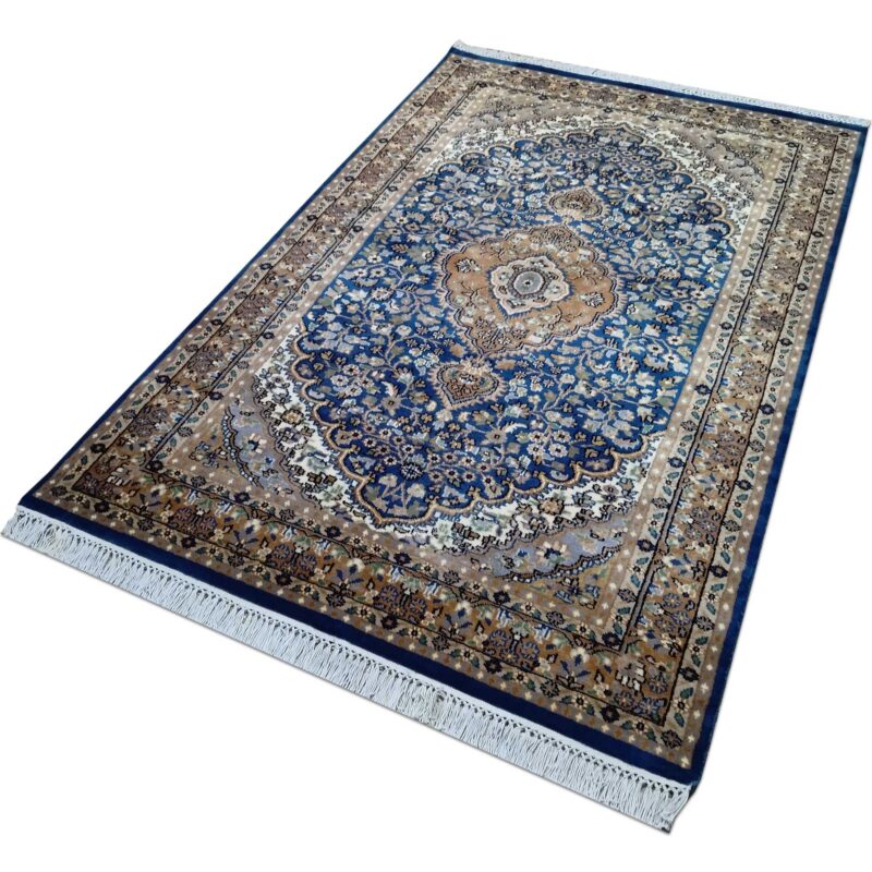 4x6 ft Royal Blue Persian Handmade Wool Carpet - Image 2