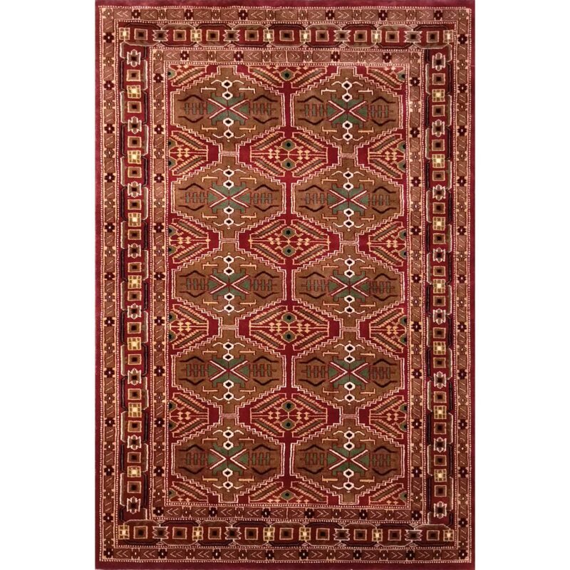 4x6 Feet Red Handmade Wool Carpet Tribal
