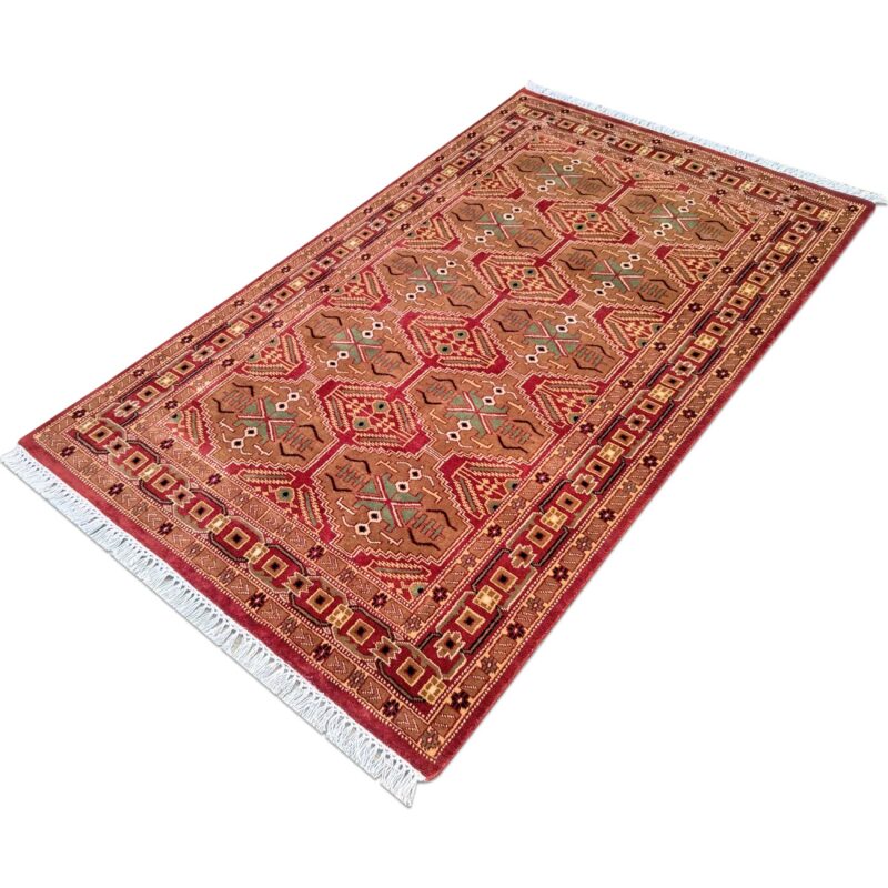 4x6 Feet Red Handmade Wool Carpet Tribal - Image 2