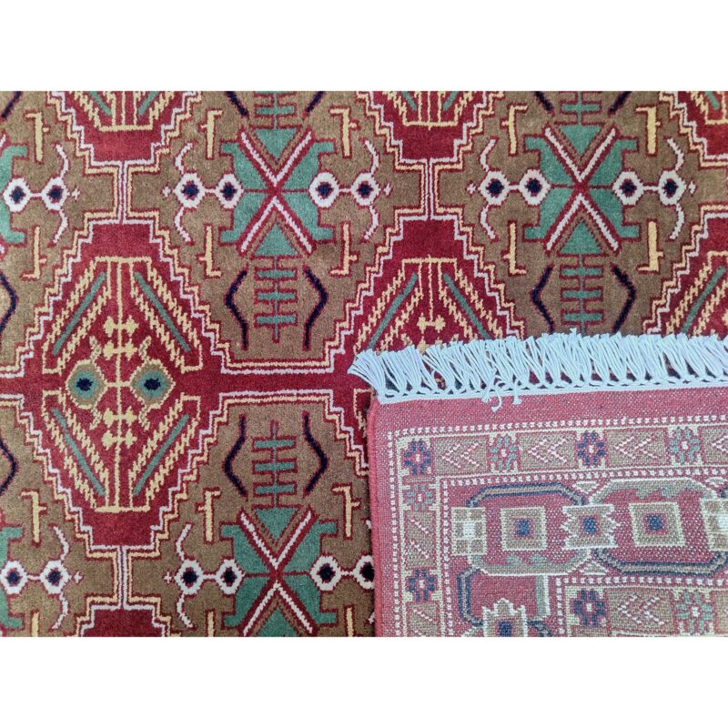 4x6 Feet Red Handmade Wool Carpet Tribal - Image 4