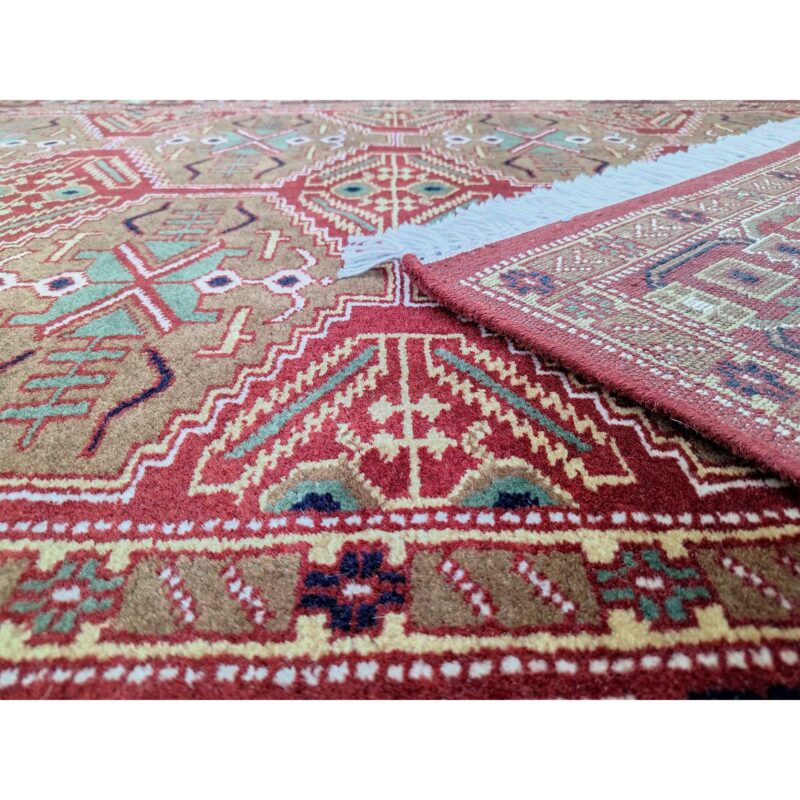 4x6 Feet Red Handmade Wool Carpet Tribal - Image 5