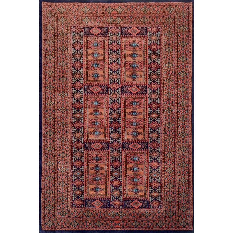 4x6 ft Black Hand Knotted Wool Carpet
