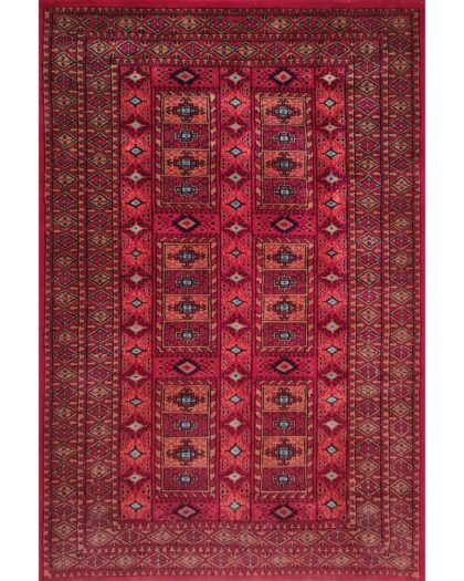 4x6 Feet Hand Knotted Red Wool Carpet