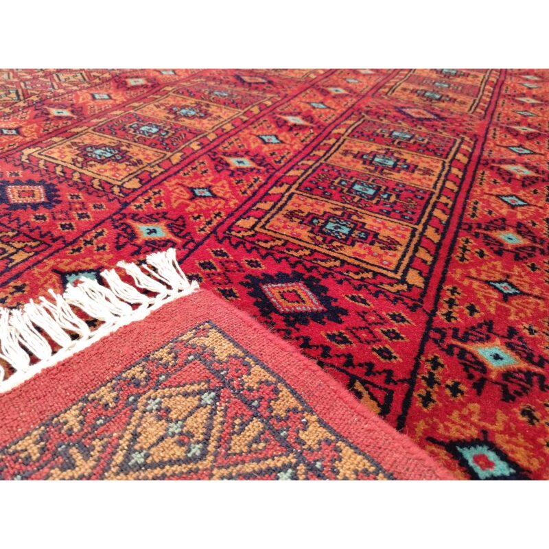 4x6 Feet Hand Knotted Red Wool Carpet - Image 3