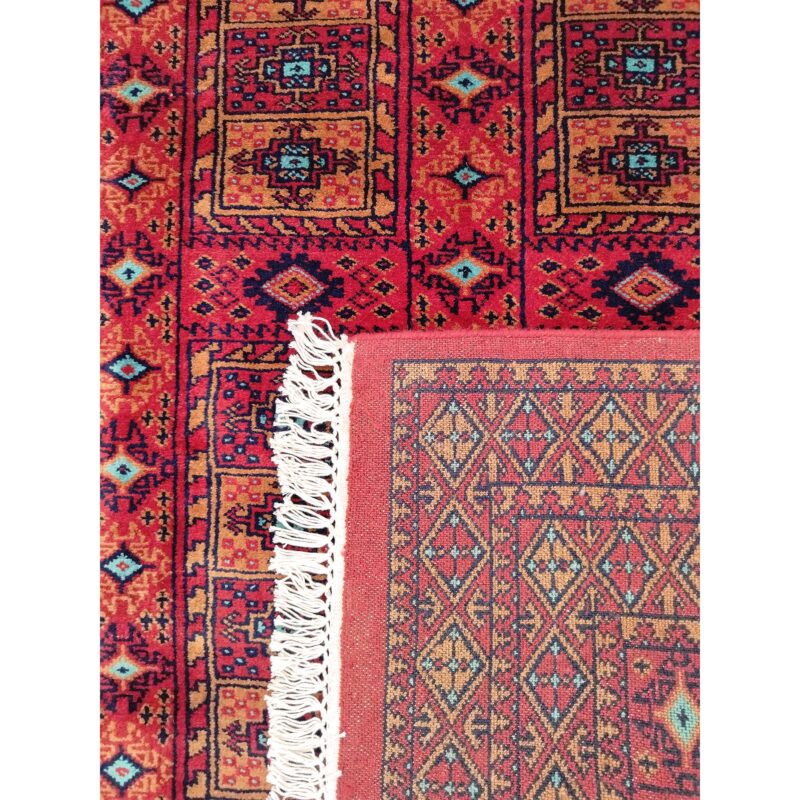 4x6 Feet Hand Knotted Red Wool Carpet - Image 4