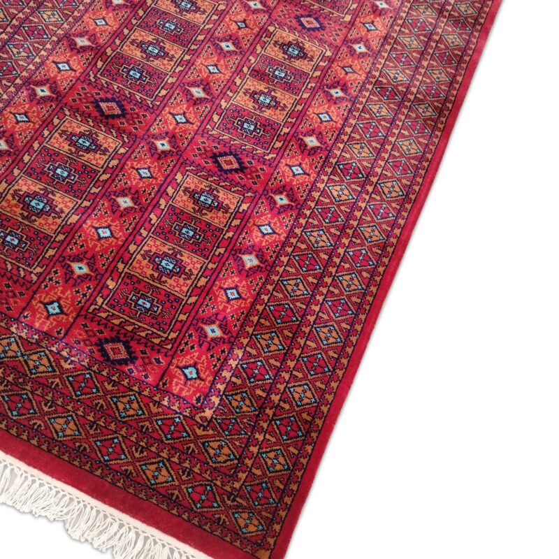 4x6 Feet Hand Knotted Red Wool Carpet - Image 5
