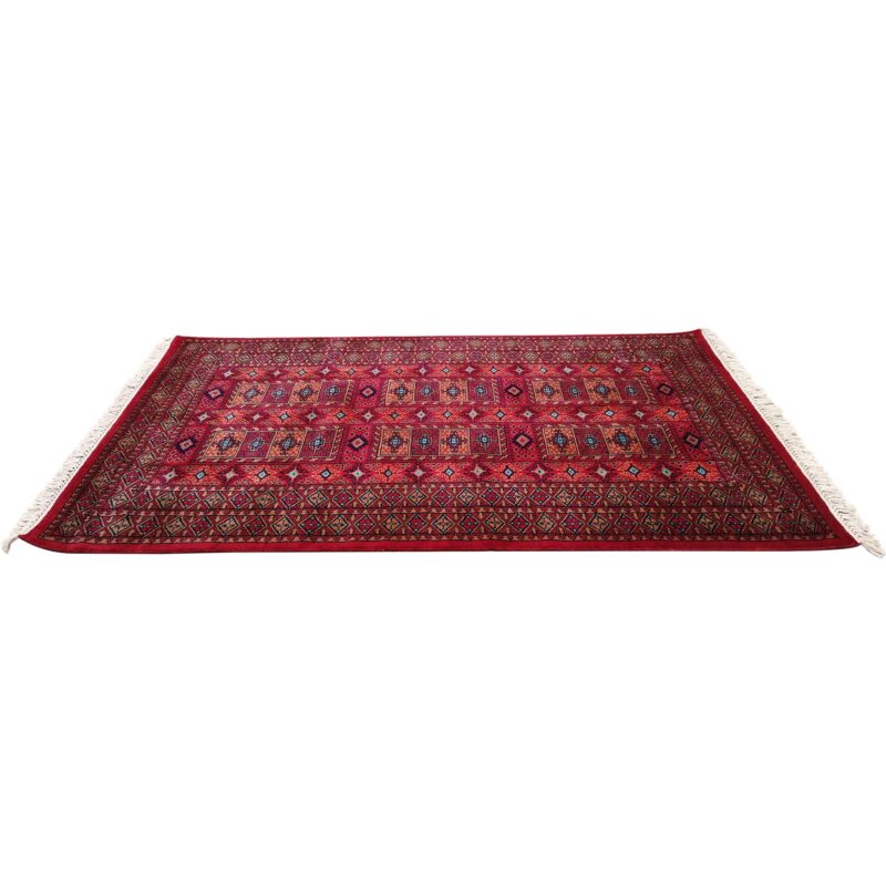 4x6 Feet Hand Knotted Red Wool Carpet - Image 6