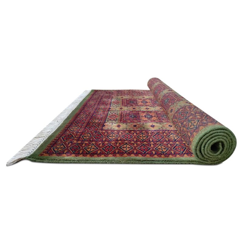 4×6 Feet Handmade Wool Carpet Green Dubba - Image 4