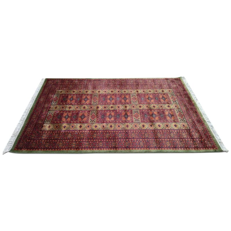 4×6 Feet Handmade Wool Carpet Green Dubba - Image 3