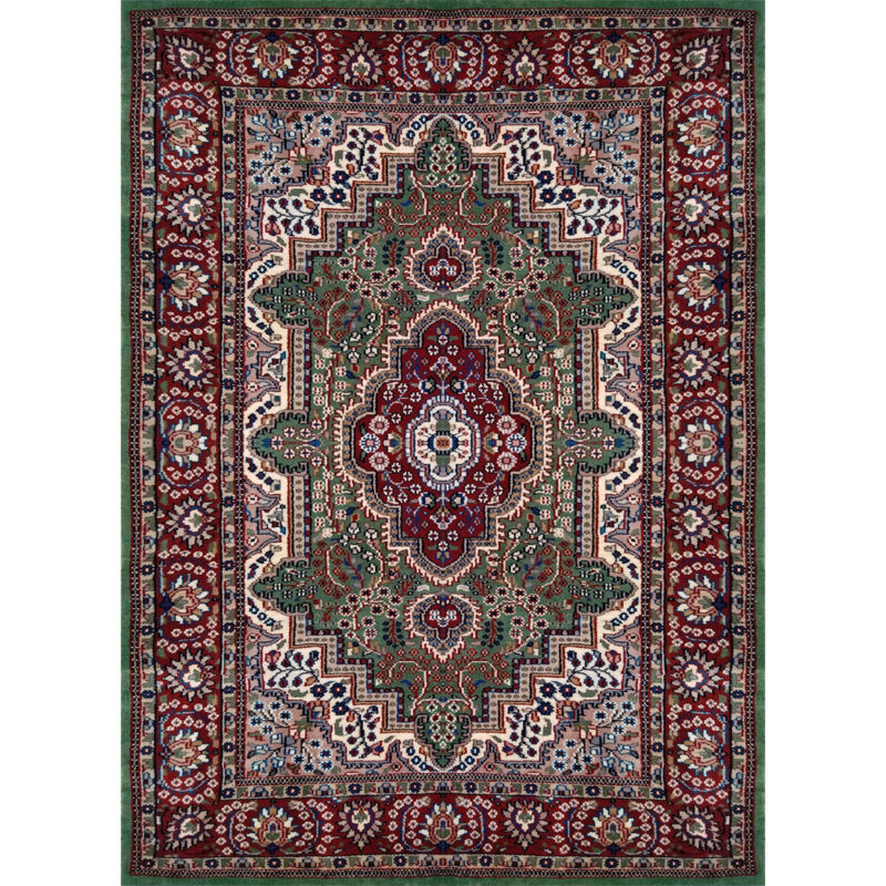 4×6 Feet Green Hand Knotted Persian Wool Carpet