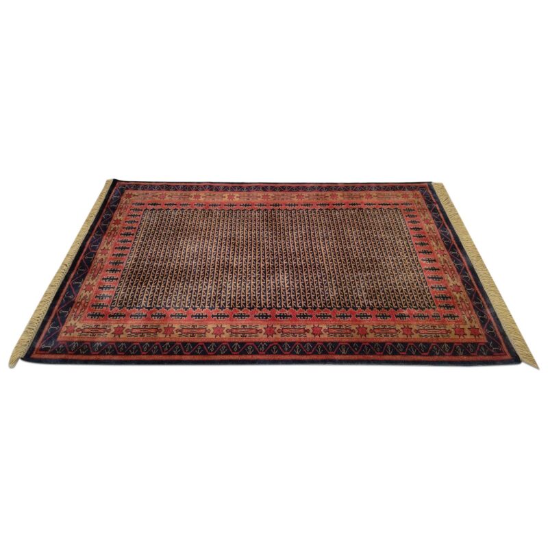 4x6 Ft Handmade Black & Brown Wool Carpet - Image 2