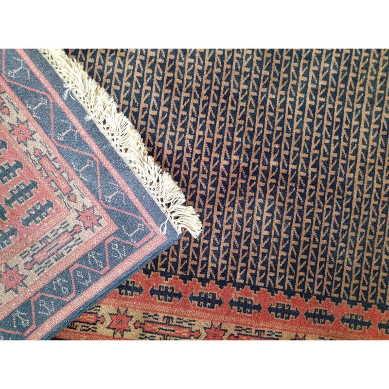 4x6 Ft Handmade Black & Brown Wool Carpet - Image 5