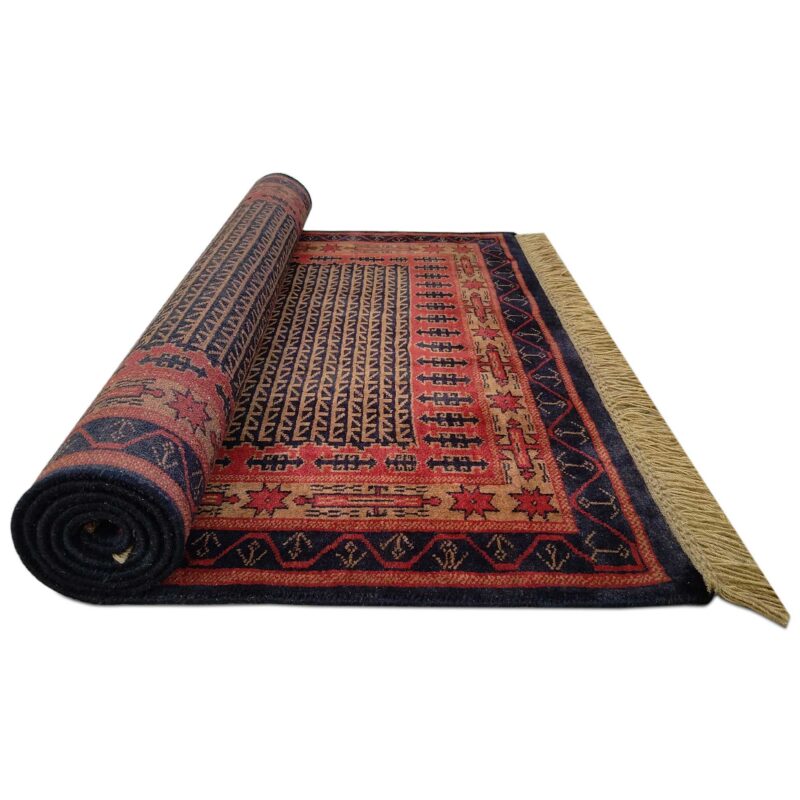 4x6 Ft Handmade Black & Brown Wool Carpet - Image 6