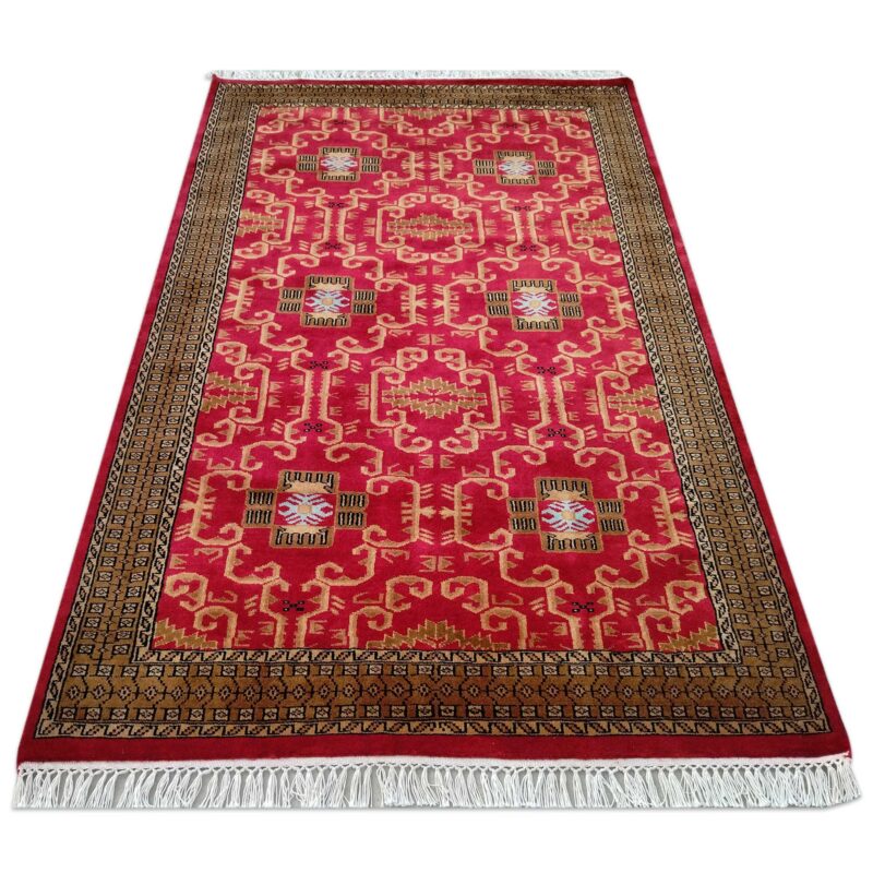 4x6 Feet Handmade Wool Carpet Palace (Red) - Image 2