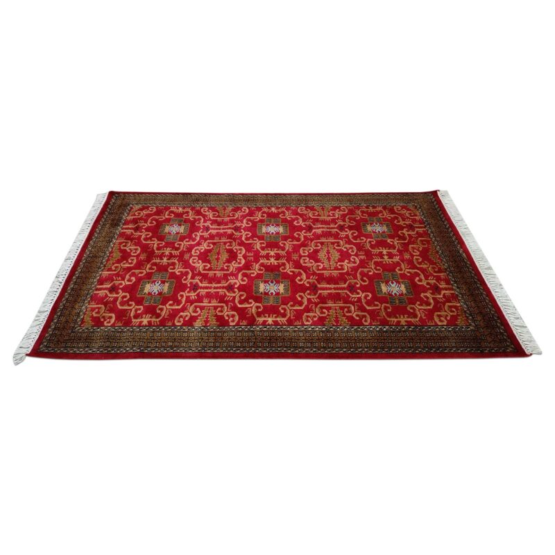 4x6 Feet Handmade Wool Carpet Palace (Red) - Image 3