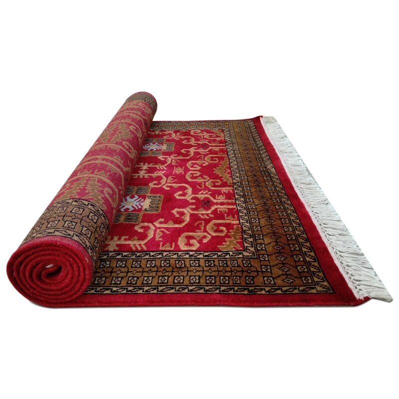 4x6 Feet Handmade Wool Carpet Palace (Red) - Image 7